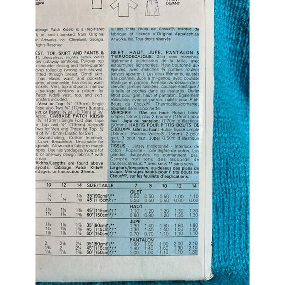 Butterick 3141 pattern cabbage patch kids Doll clothes girl clothes - Picture 6 of 6